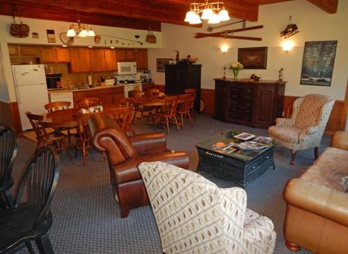The main lodge consists of a giftshop and office, the main lodge area, the mechanical room, a