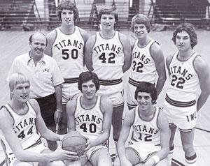 Above, the Super Seven Plus One from the 1976-77 Titans basketball team.
