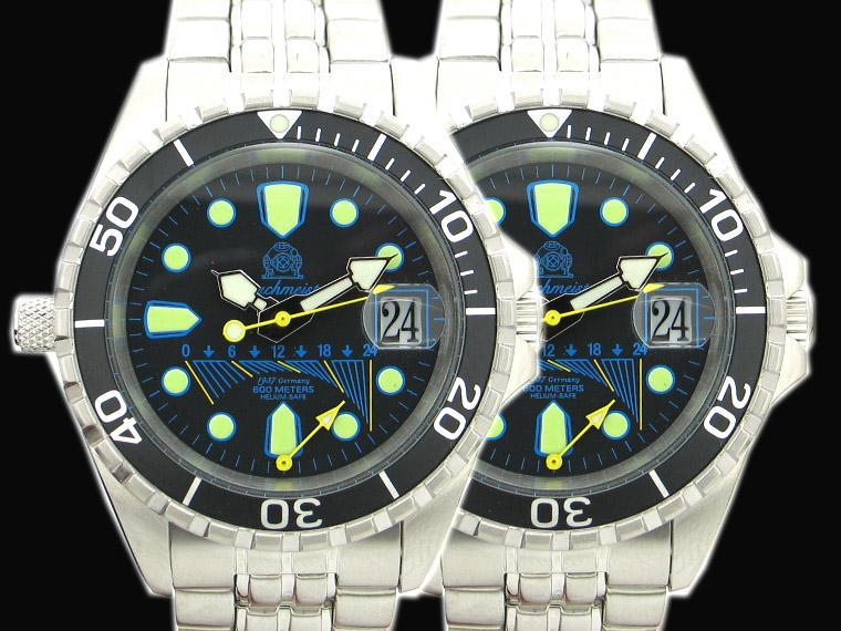 9. Tauchmeister 1937 Diver Master 60ATM WR Helium Professional helium valve on 9:00 o'clock, in order to be able to lead during 