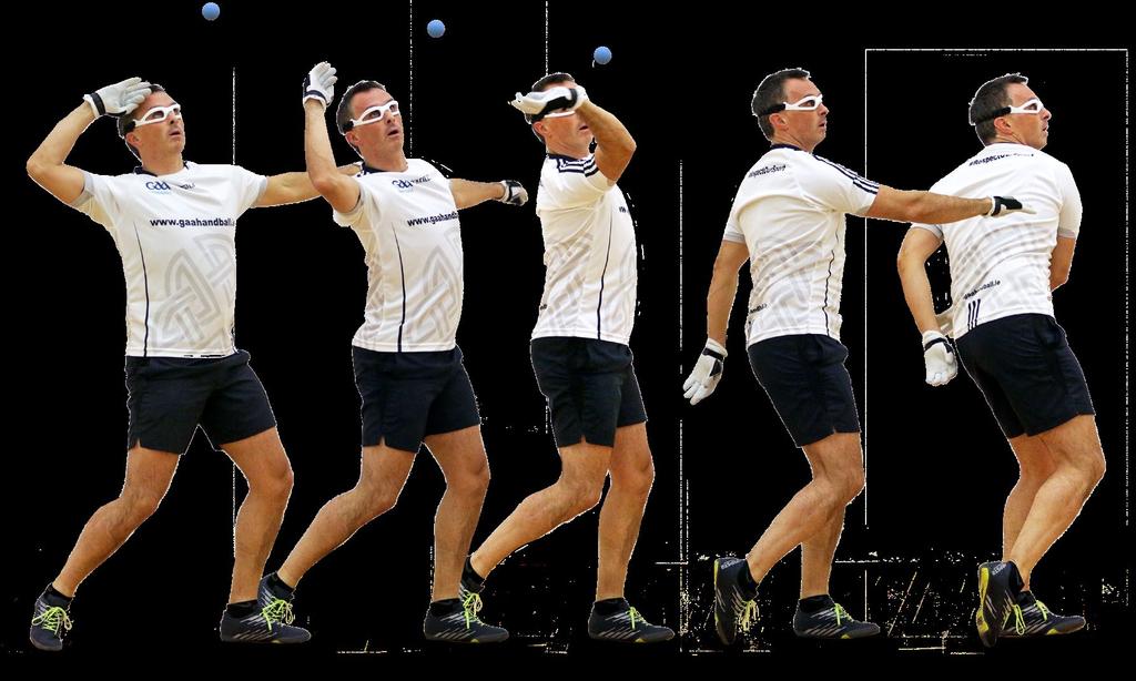 If you are finding the skill difficult to execute, try throwing the ball using the overhand stroke. Start the swing with your throwing/ striking arm bent at shoulder height, at 90 degrees.