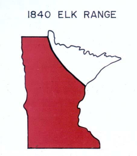 Original elk range in Minnesota