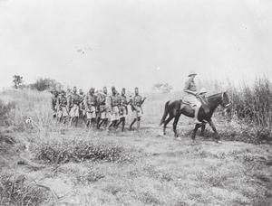 IWM (Q 17055) Draft of Nigerian Regiment from Lokoja en route to embark for East Africa.