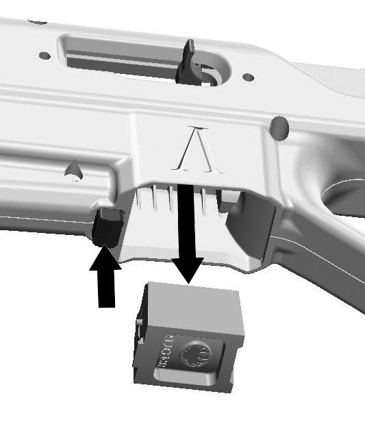 6 After removing the magazine, pull the charging handle back multiple times to ensure that any cartridges are ejected and the chamber is empty. Verify that chamber is empty through magazine well.