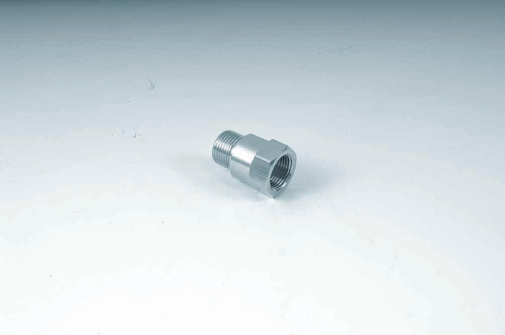 Part-numbers Male cylindrical GAZ x male cylindrical GAZ Description Nickel-plated brass Hexagon socket H Connection M.W.P. Dimensions (mm) Part-number F 1 F 2 (bar) A B H G 1/4 G 1/4 100 29 11 17 RMF151.