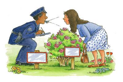 Tweet Keep Off Grass Don t Touch The day after that, Ms. Perez walked onto the grass to smell the flowers. She especially loved the roses in the center of town. Tweet! The policeman blew his whistle.