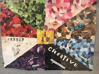 I AM Students in Mrs. Miller s art classes have been working diligently on their I Am projects. The students had to describe themselves by selecting different colors for their project.