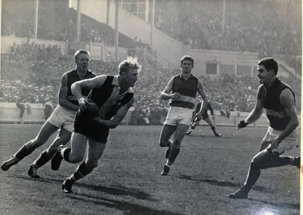 Original source: Unknown ERIC GUY- HEADING DOWNFIELD AGAINST FOOTSCRAY **Note: Despite almost one hundred games.