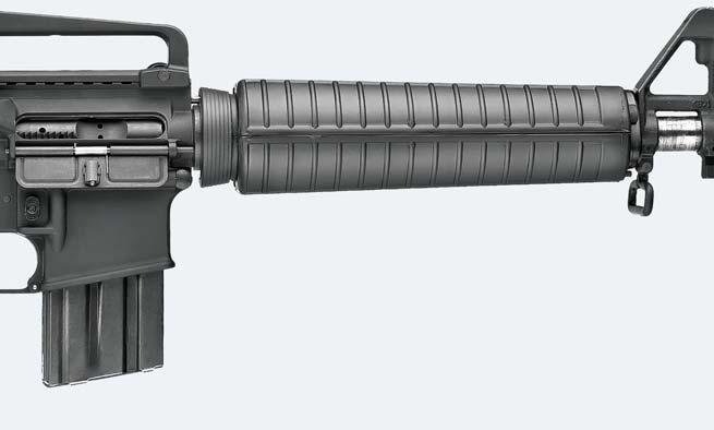 plastic fore-end with A2 front sight suppressor system Ergonomic handle Forged receiver with durable coating
