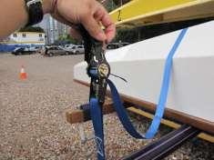 boat Step 2: Ensure strap lays flat against boat's