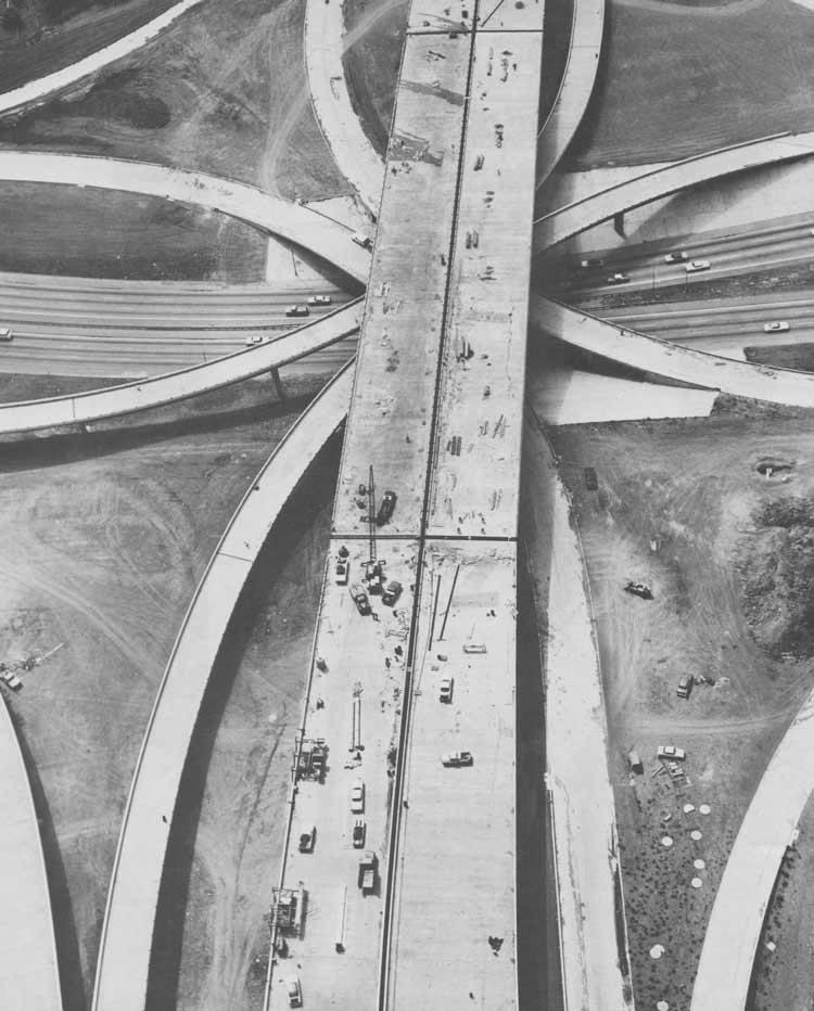 I30/I45 interchange in Dallas, 1970