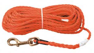 Block and Tackle Polypropylene Hand-Lines with Snap Hook Made of 5/16" (8 mm) three-strand polypropylene rope spliced to eye of snap hook.