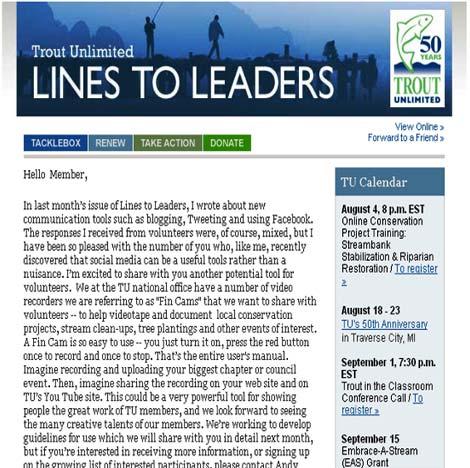Lines to Leaders Updated and reenergized Lines To Leaders a monthly e-newsletter that includes