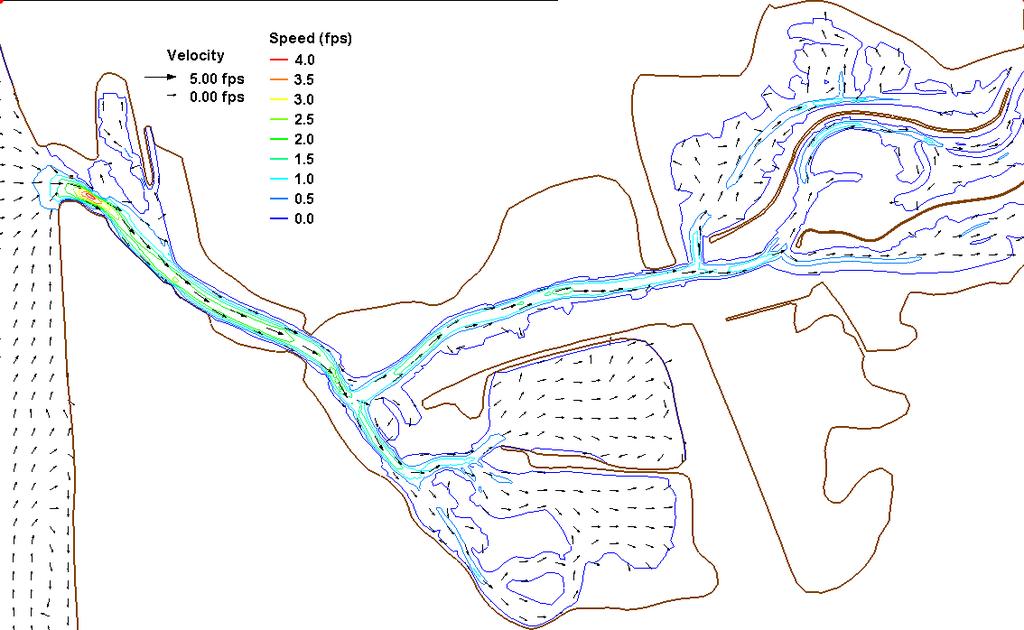 Figure 5-10: Peak Flood Tide Velocity for