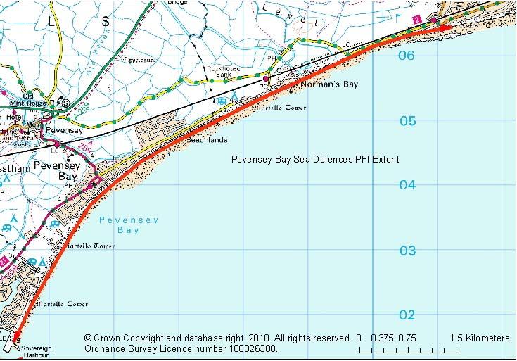 Figure 13 Location plan of Pevensey Bay frontage.