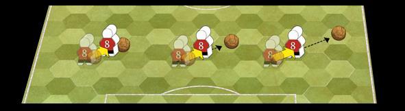 blocked by placing defenders on both of the hexes directly adjacent to the ball origin, through