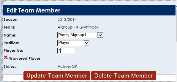 One Day Member Additions One day members (fill in player) cannot be added to the official roster list.