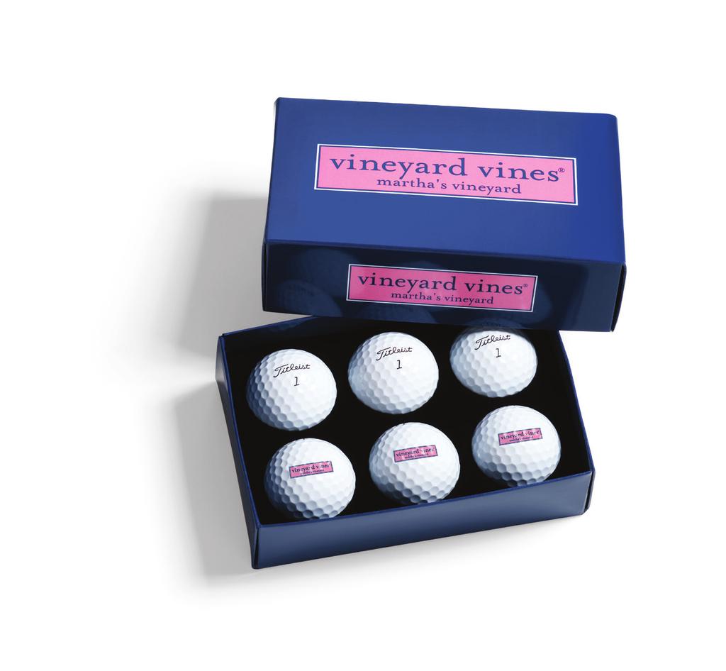 Available in all dozen templetes and colours BPUS(xxxxxx)/S Six custom golf balls displayed in black foam.