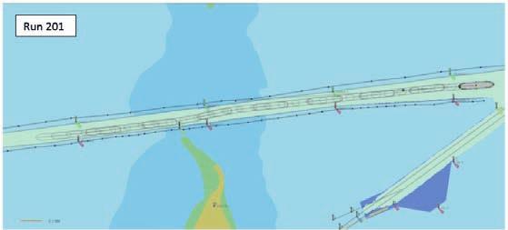 24 Terra et Aqua Number 148 September 2017 draught of 12.0 metres were simulated to identify the tidal assisted sailing windows from a UKC perspective.