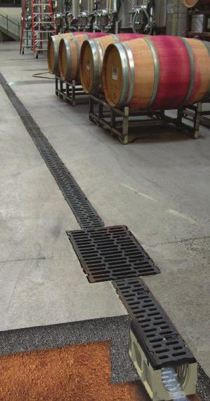 loading applications. ACO Drain systems are available in 2", 4, 8 and 12 internal widths, and most systems are available with a builtin slope for up to 130 ft (40 meters) of continuous slope.