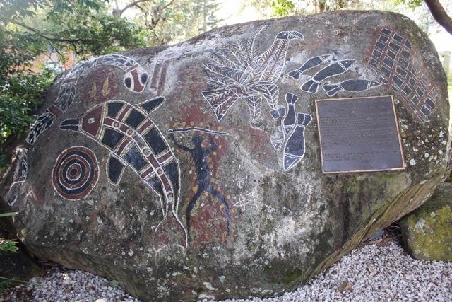 Indigenous Memorials Memorial Rock to Yugambeh men and women who served.