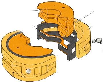 68. Identify the following parts of this pipe ram block.