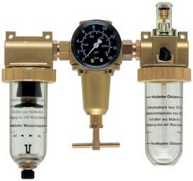 Compressed Air Conditioning 3 Three-Piece Maintenance Units STANDARD Maintenance unit consisting of a filter, a pressure regulator and lubricator with a double nipple.