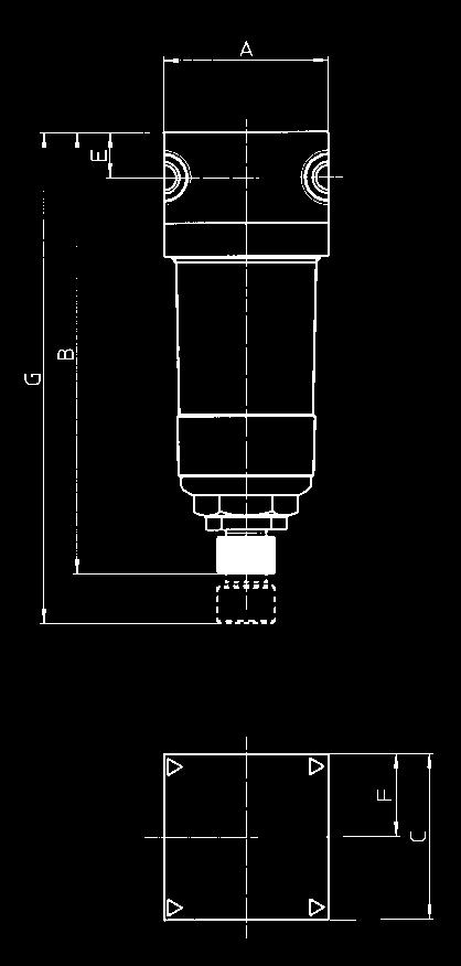operating pressure (P1) 1bar Operating temperature 0 C to +50 C Effective bowl volume 1cm³ vertical Pore diameter of filter element 0 μm Nominal width DN Weight 00g Seals Housing zinc alloy Filter