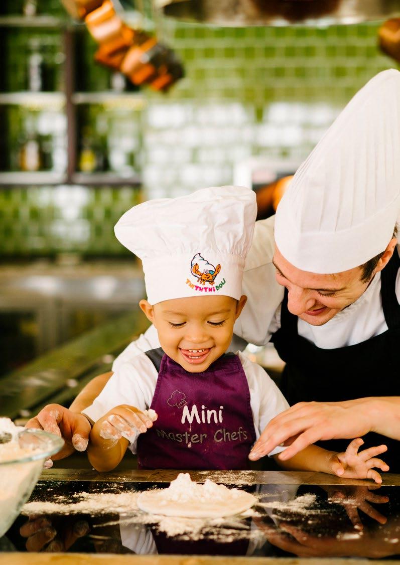 MINI MASTER CHEF CLASS For an unforgettable holiday experience, young budding chefs are invited to showcase their culinary skills with a choice of