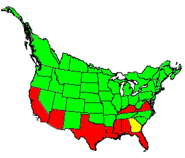 Fig. 5. Comparison of average stratum trend deviations among states and provinces.
