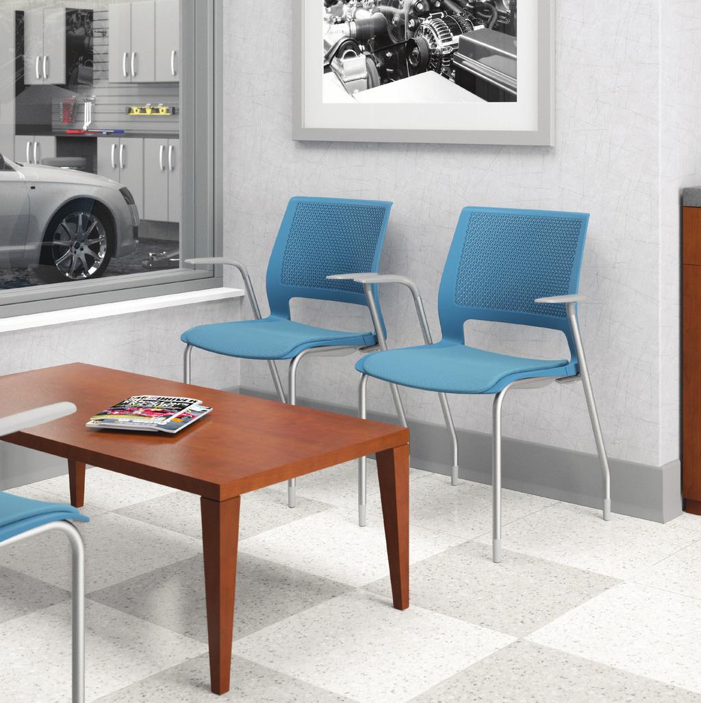 Let There be Lumin Affordable Lumin plastic chairs add an elegant touch to waiting areas.