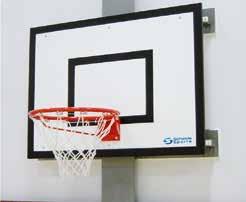 Fixed basketball backboard and ring 1611868 Fan-shaped fiberglass backboard 120x90 cm, with recreational