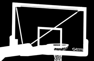 See- through board with white perimeter and target zone lines. Basketball backboard, fiberglass, 120x90 cm 1611872 Fan-shaped, fiberglass with wood core, white with black target zone lines.