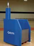 position (along with referee stand, on one end). Safety paddings come in blue colour.