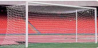White - P-Model, per piece, without net. Football goal net 732x244 cm 1695965 White polyethylene, thickness 3 mm, meshes 14.5x14.5 cm. 90 cm deep at the top, 200 cm deep at the bottom.
