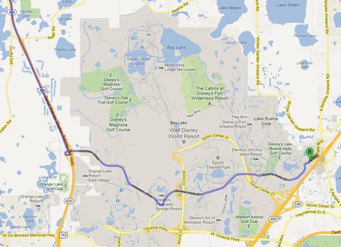 Slight left onto Florida's Turnpike/Ronald Reagan Turnpike (signs for Orlando/ Turnpike S) Partial toll road 8. Take exit 267A towards Tampa Toll road 9. Merge onto FL-429 Toll 10.