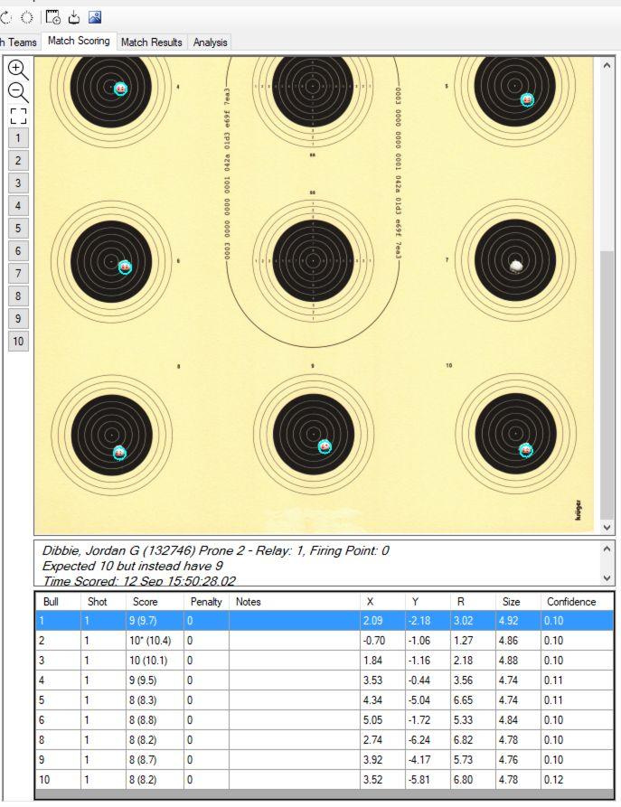 Working with unscored shots. Orion will highlight targets with too many or too few found shots. Select the target. Find the missing shot. May be on a different bull or target, may also be a miss.