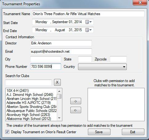 Creating a Tournament Create a Tournament click on Result Center and then Create a New Tournament. Contact Information is optional but recommended.