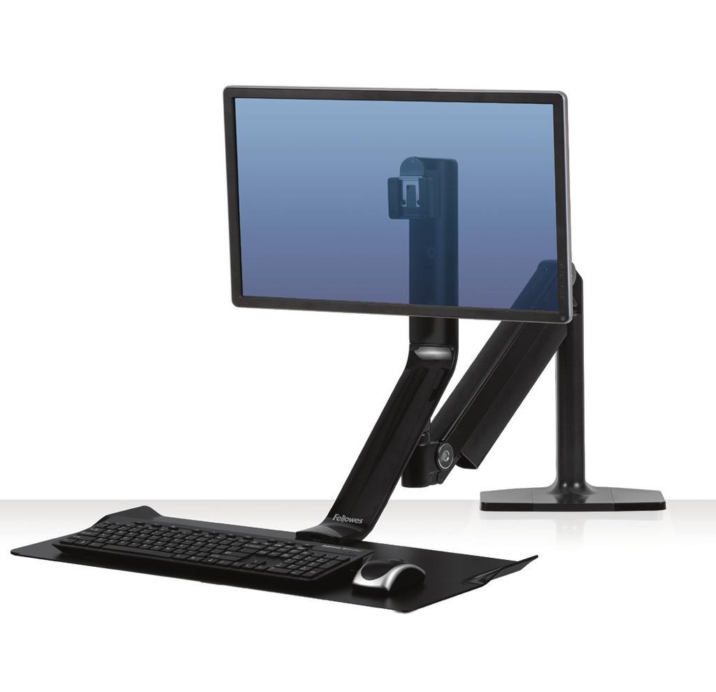 Extend Sit-Stand Featuring Humanscale Technology A B adjustable clamp fits desk depths 5/8-23/4 Staples No.
