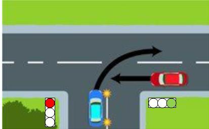 lane to represent a traffic light signals.