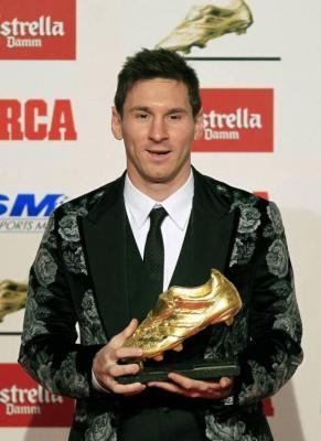 Messi is the first player to win three European Golden Boot awards. He was joined by Ronaldo only last season with his third boot.