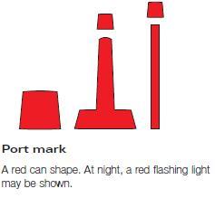 BASIC MARITIME BOATING RULES Channel Markers These show well-established channels and indicate port (left) and starboard (right) sides of the channels.