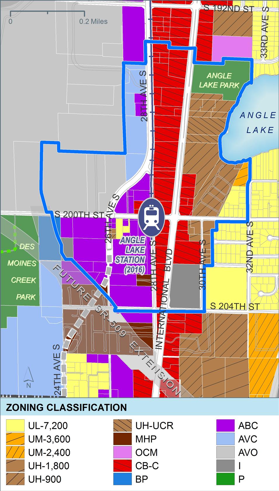 APPENDICES APPENDIX C: CURRENT ZONING Zoning in the District includes the following categories: FIGURE C-1: CURRENT ZONING Commercial Community Business - Urban Center (CB-C) Aviation Business Center