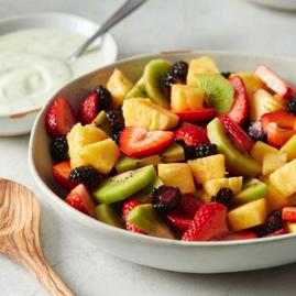 Fruit Salad Ingredients 2 cups diced fresh pineapple 1 pound strawberries, hulled and sliced ½ pint blackberries, halved 4