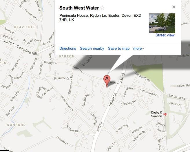 AWAY MATCHES MEETING POINT For away matches we meet at the South West Water Offices in Rydon Lane, Exeter EX27HR.