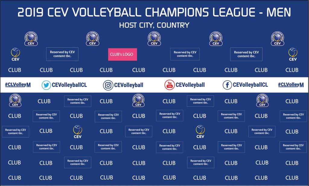 Backdrop structure for the CEV Volleyball Champions League Men: Backdrop structure for