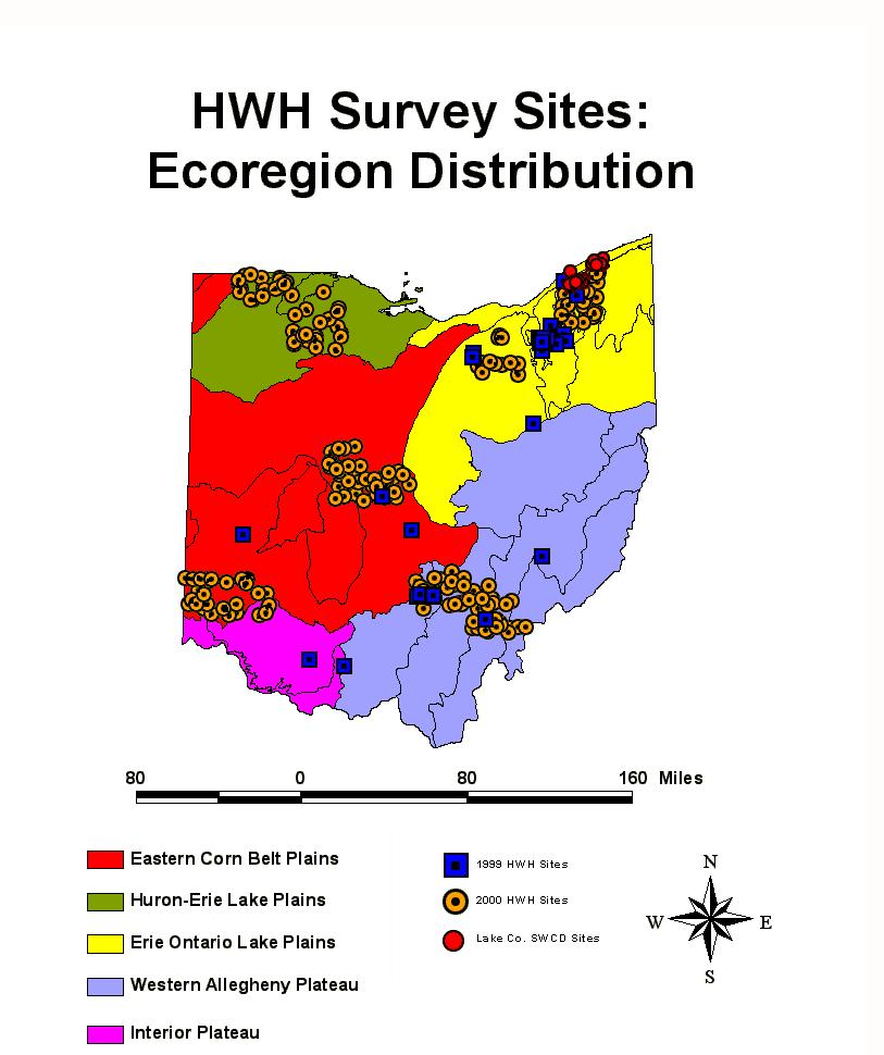 II. Vertebrate Assessment Methods Two different sampling methods were used by Ohio EPA to monitor the types of vertebrates found in primary headwater habitat streams: (1) pulsed DC electrofishing