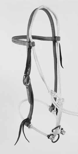 The nose bar helps collect the horse off of the ring and sets the horse s head.