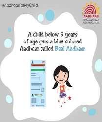 UIDAI introduces blue coloured Baal Aadhaar for children below the age of 5 On February 26, 2018, Unique
