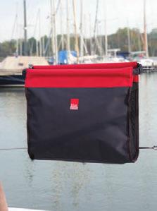 Waterproof, mildew and UV resistant polyester Self draining Heavy duty material One large expanding compartment Waterproof, mildew and UV resistant polyester Attach to the wire/rail using a Velcro