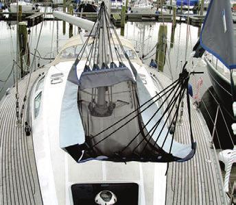 HAMMOCK WITH FORESTAY SUSPENSION Superior design gives this haock its marine credentials. BUNK NET Just the thing to stop you rolling out of bed or store equipment in rough weather.